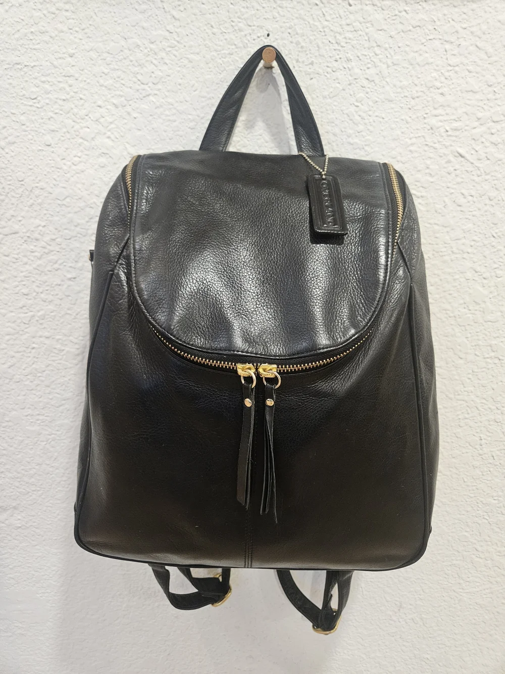 Overland Florence Small Leather Backpack Purse – Black Argentine Cowhide